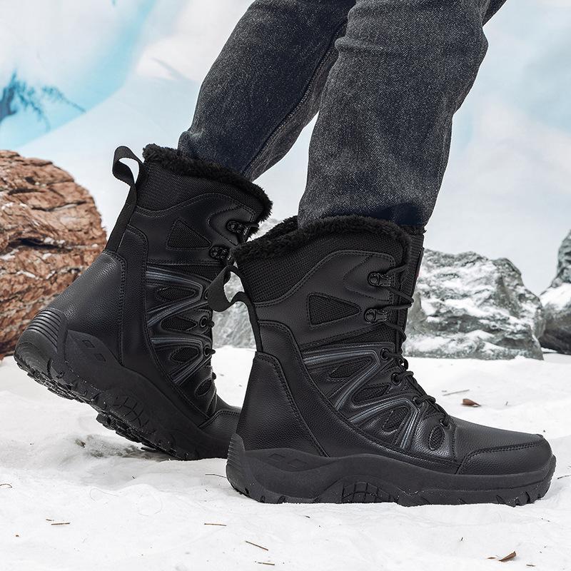 Winter velvet thickened cold-proof and warm cotton shoes men's outdoor off-road non-slip wear-resistant mountaineering boots comfortable snow boots