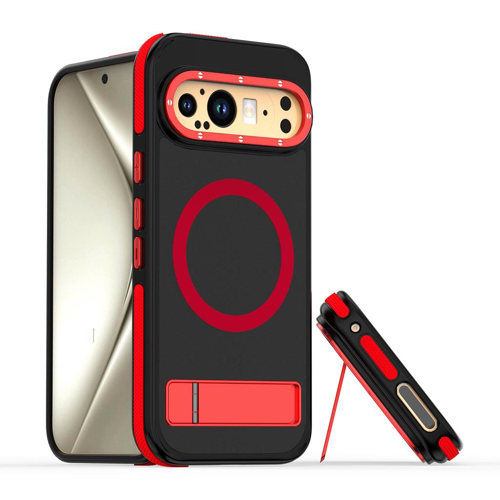 Applicable to Google Pixel9Pro Xuncai mobile phone case electroplated transparent Pixel9 magnetic suction bracket anti-drop protective cover