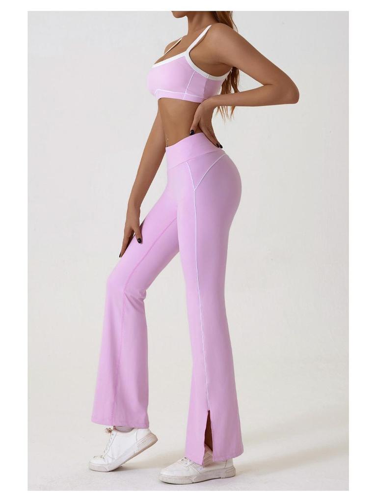 Women's Slim Fit Color Block Yoga Suit - Naked Feeling Outdoor Sportswear Set