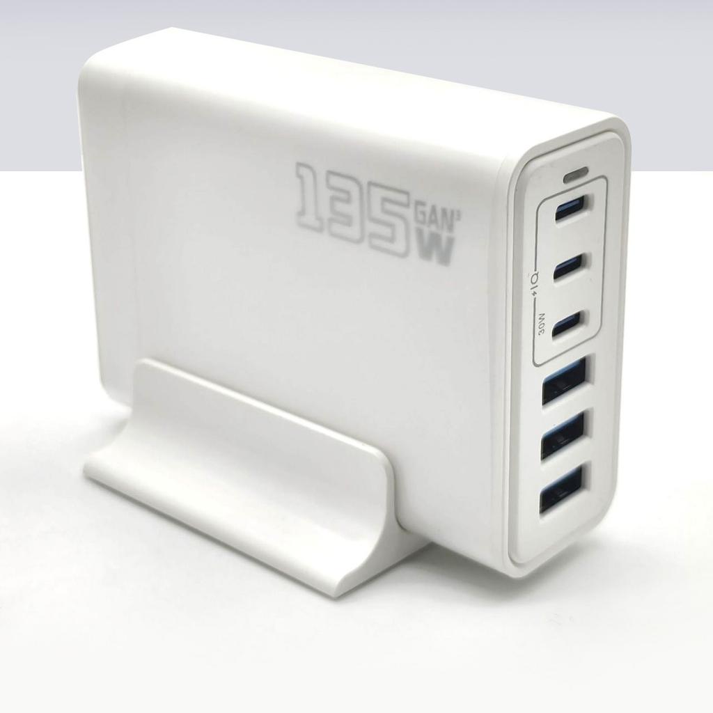 Practical 135W Charging Hub USB Type C Port Automatic Power Adjustment Simultaneous Charging Head for Various Devices