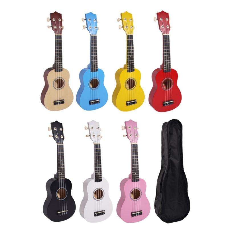 21palcová ukulele pro domácí cvičení, přenosná ukulele, učící kytara, dřevěná textura, pro hudební studenty a cestovní nadšence