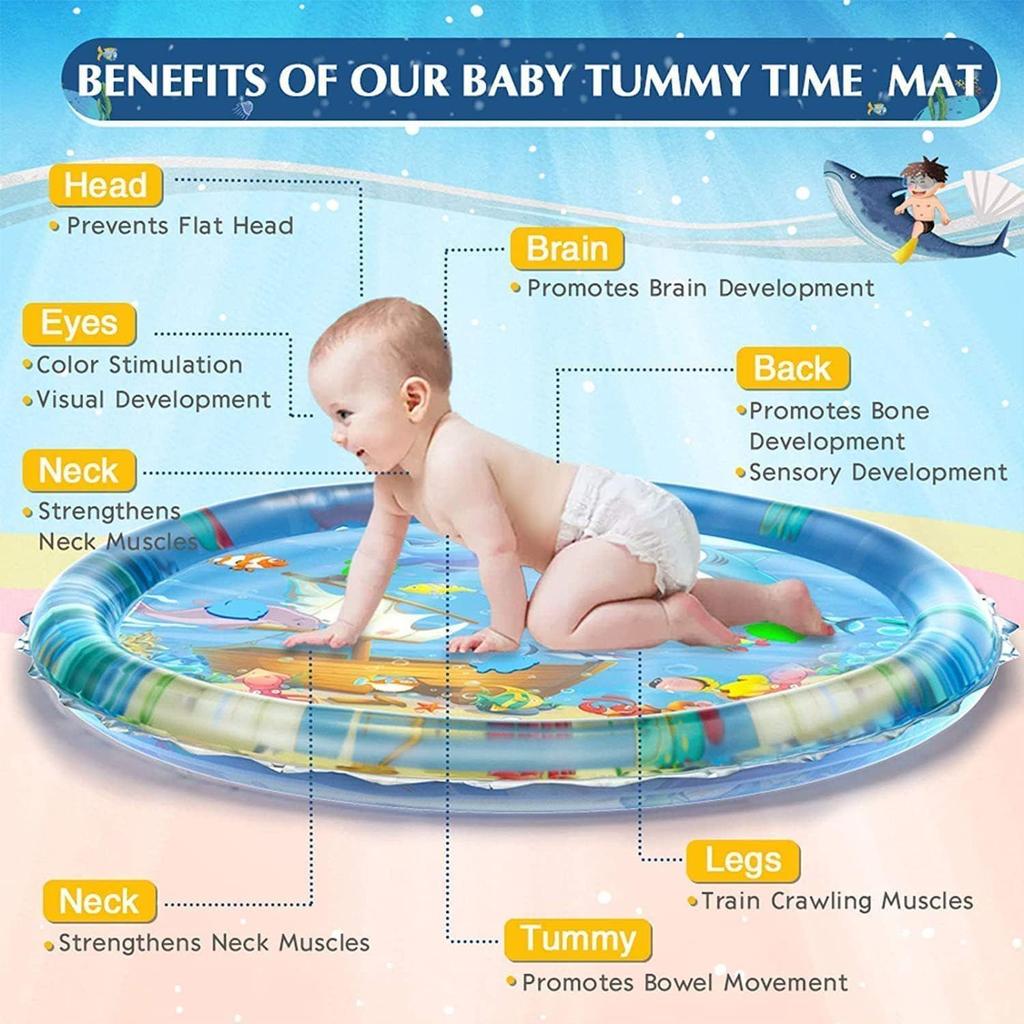 Baby Gym and Fitness Inflatable Tummy Time pad Premium Kids Water Play Mat |