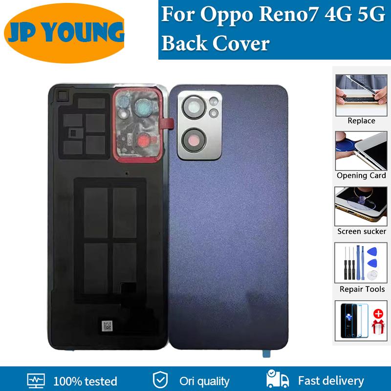 Glass Back Cover For Oppo Reno7 5G Battery Cover Back Housing With Camera Len Repair For Oppo Reno7 4G Replace