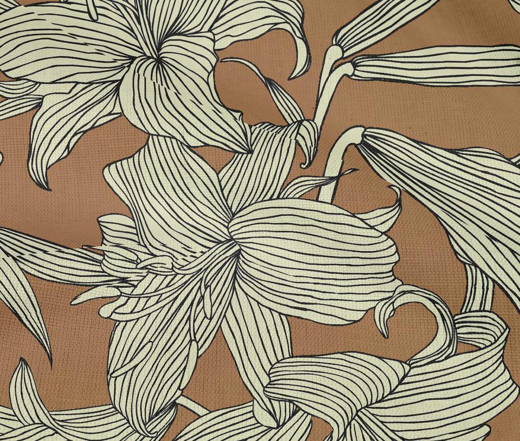 oneOone Tkanina bawełniana Flex Brown Florals Quilting Supplies Print Sewing Fabric By The Yard 40 Cal