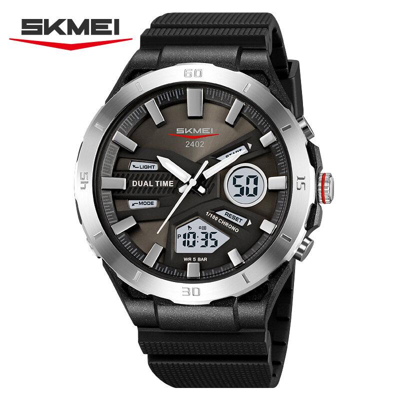 Skmei Large Dial Digital Electronic Watch Fashion Business Quartz Watches For Men 5Bar Waterproof Quartz Wristwatch 2402