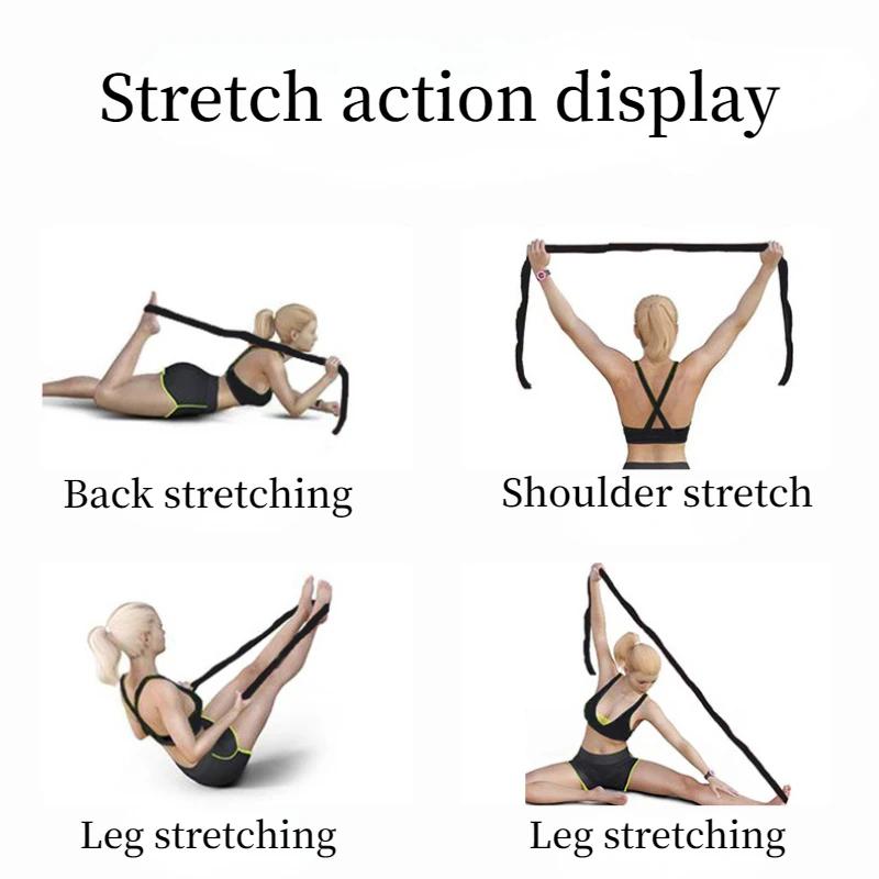 Yoga Pull Strap Belt Polyester Latex Elastic Latin Dance Stretching Band Loop Yoga Pilates GYM Fitness Exercise Resistance Bands