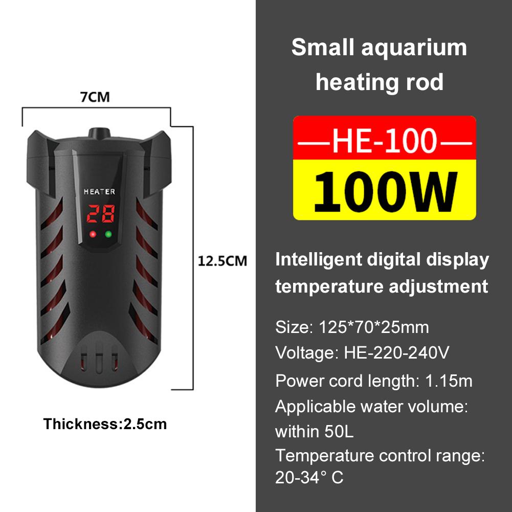 Aquarium Submersible Heater with Suction Cup Aquarium Turtle Feeding Water Heater Fish Tank Explosion-Proof Heating Rod