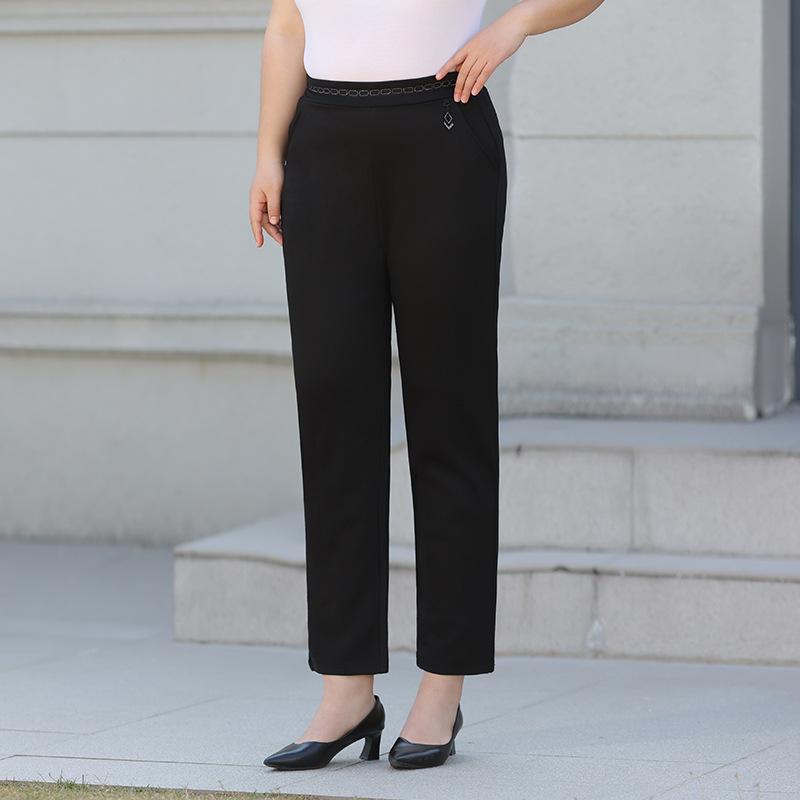 

Свободные женские брюки больших размеров с узкой и свободной талией, а также прямые брюки маленького размера стройнят и выглядят повседневно 7XL чёрный