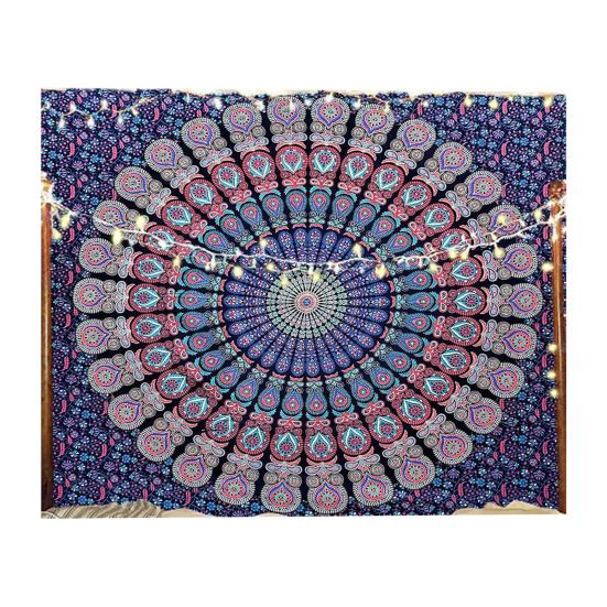 Böhmische Wandteppich, Wandbehang Teppich, Indischer Kreis Muster Teppich für Studentenwohnheim Schlafzimmer Wohnzimmer Wandkunst Fotografie Hintergrund