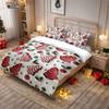 3pcs Red Christmas Tree Printed Coreless Bedding Set Comfortable Multi Size Bedroom and Dormitory Duvet Covers, Machine Washable