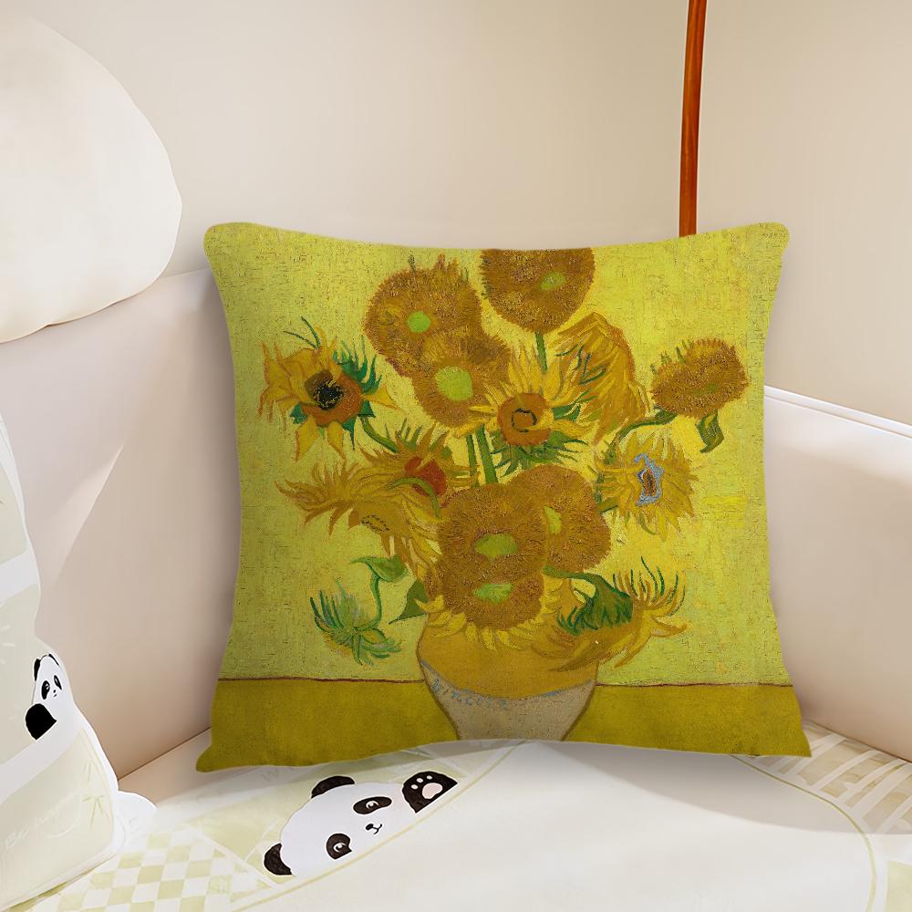 Van Gogh Art Cushion Cover Pillow Case Plush Fabric Soft Double Sided Print Sofa Cushion Cover Throw Pillow Covers