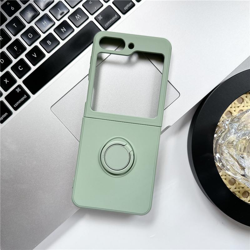 

Suitable for Samsung Zflip5 Liquid Silicone Zflip6 Ring Mobile Phone Case Zflip4 Folding Screen Protection Case Samsung Zflip3