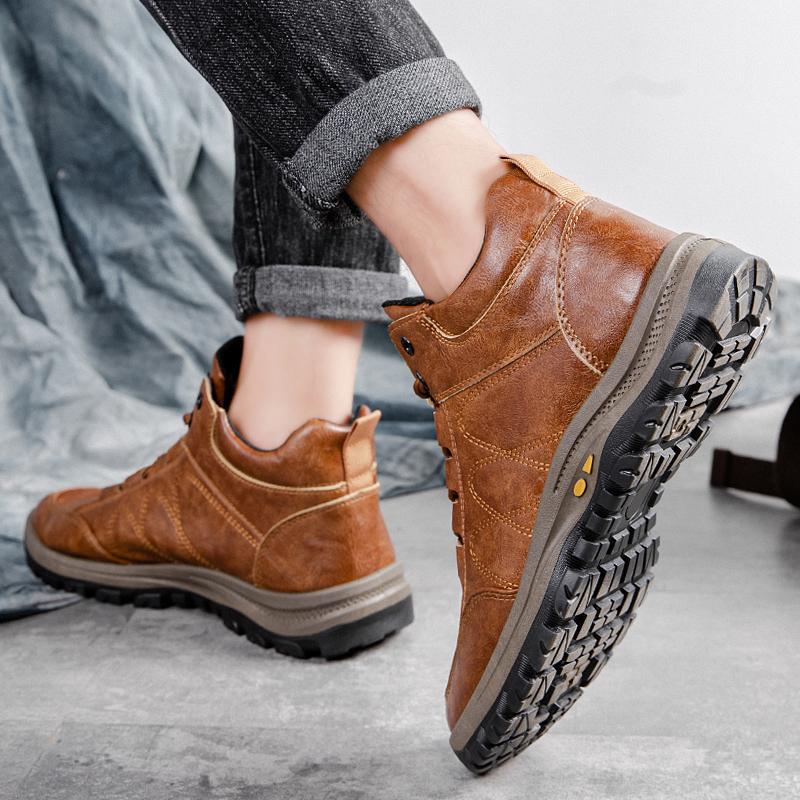 Zapatos de senderismo para hombres Cuero de ante Resistente al desgaste  Zapatos de caza al aire libre Para hombres Deporte Trekking Walking  Zapatillas tácticas para hombres comprar a buen precio — entrega