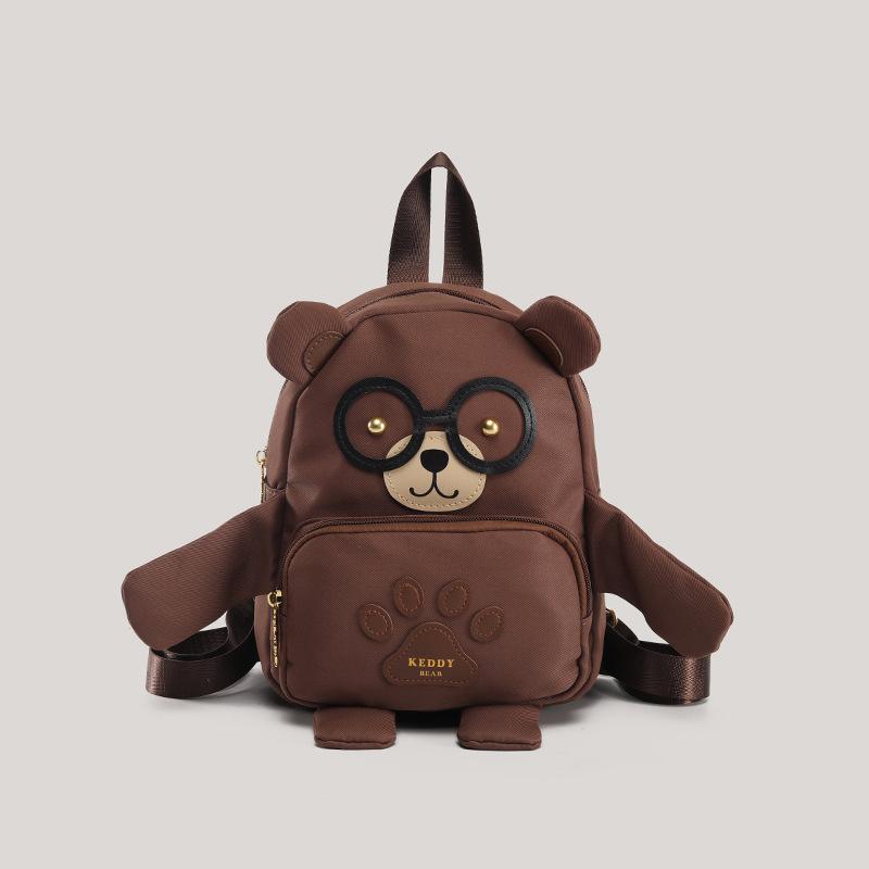 

Новый рюкзак большой вместимости милая сумка модный универсальный рюкзак с медведем трендовый из мягкой кожи школьный рюкзак для девочки темно-коричневого