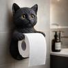 Creative Resin Cat Toilet Paper Holder Wall Mounted Tissue Roll Dispenser Decorative Bathroom Accessory Functional and Durable Design