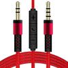 Audio Cable 1.2m Gold Plated Plug Volume Control 3.5mm Male to Male AUX Cord with Mic for Car Speaker