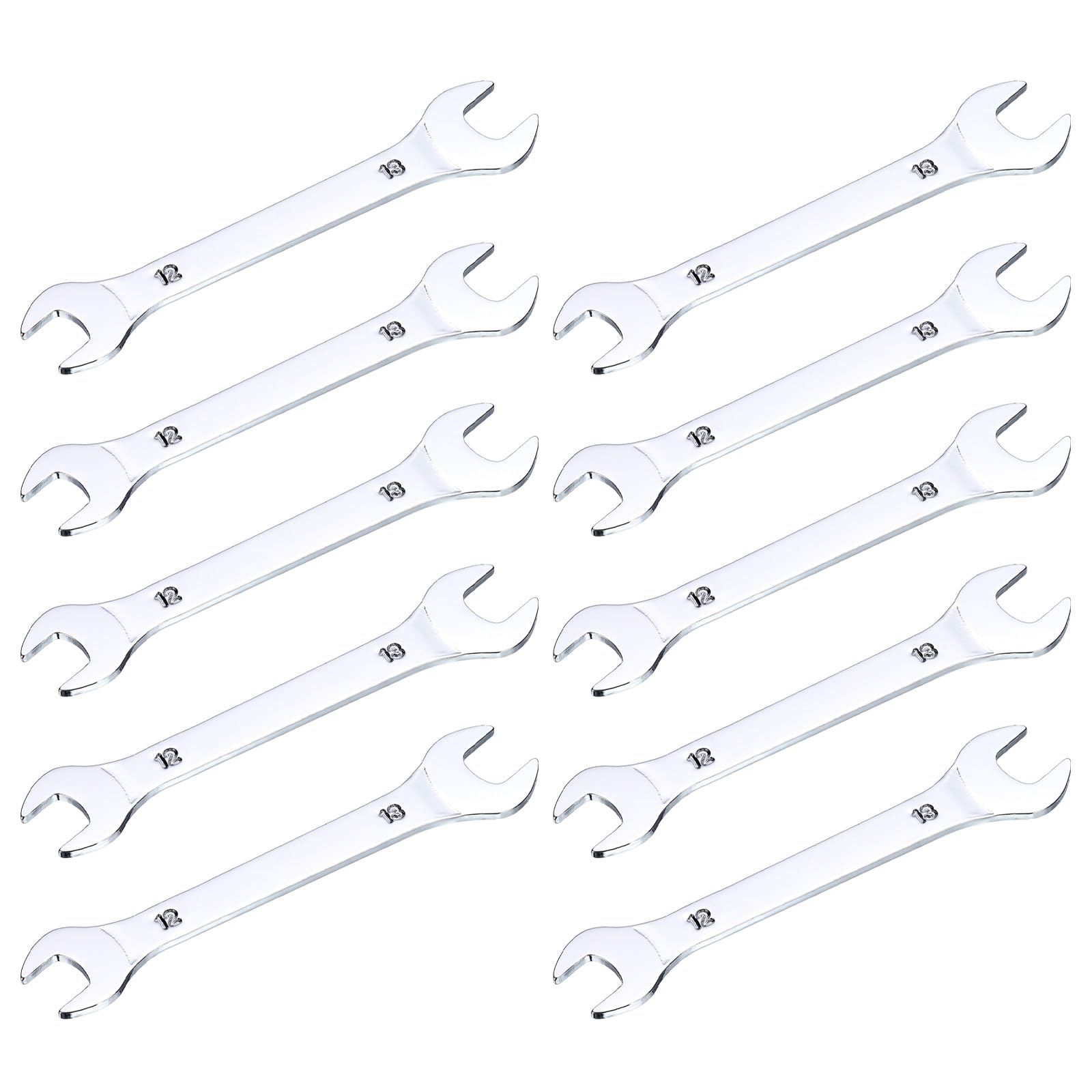 

uxcell Thin Open End 12mm x 13mm Metric Double Open End Chrome Mirror High Carbon Thin Wrenches for Home Machine 10 Pieces Wrenches, Wrenches, Plated,