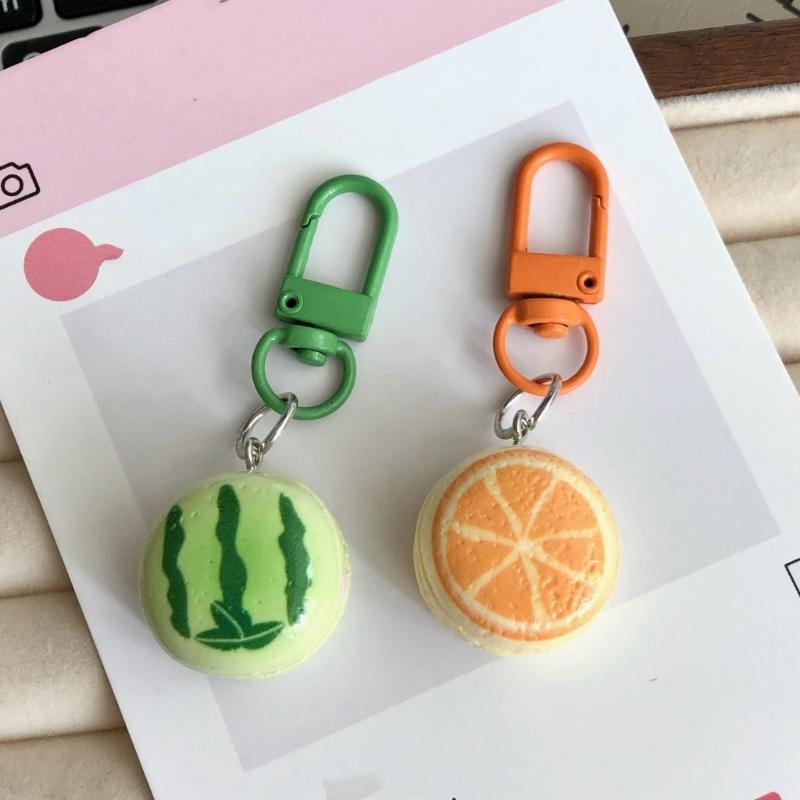 Cute Fruit Print Resin Keychain Creative Bag Hanging Decoration Backpack Charm Gift For Friend Couples