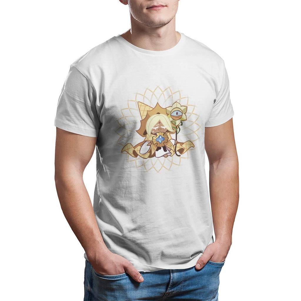 Cookie Run Kingdom Pure Vanilla Cookie T Shirt Punk Men Tees Summer Polyester Clothing Harajuku Crewneck TShirt