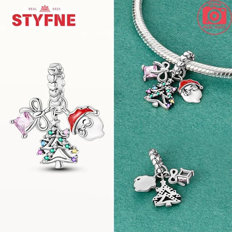 Copperchristmas Charms Elk Santa Claus Bead Snowflake Bell Snowman Charm Fit Original Bracelet Diy Fine Jewelry For Women