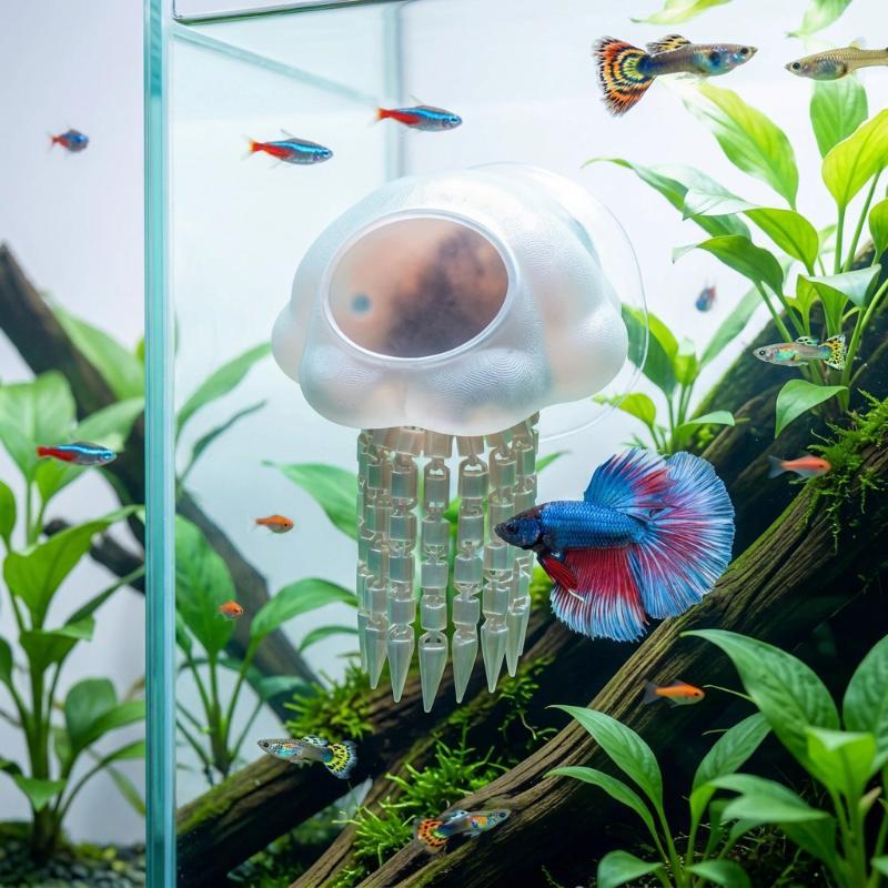 Aquarium Shrimp Resting Floating Cave Scratch Resistant Betta Hideout Lightweight Fish Tank Decor for Freshwater Tanks