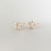 modernlike 14k GF silver flower pearl earrings