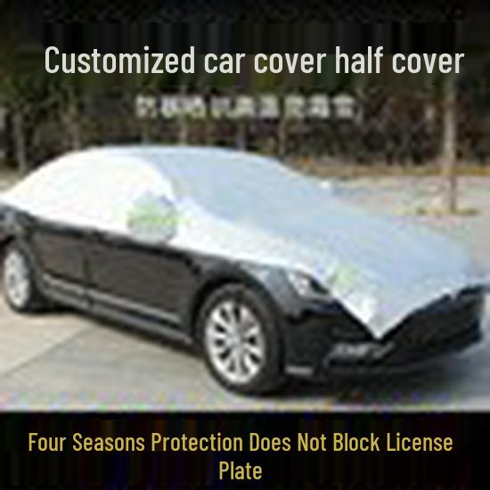 

Half Body Car Cover for Sun and Snow Protection - Heat Insulation Shield Aluminum Silver