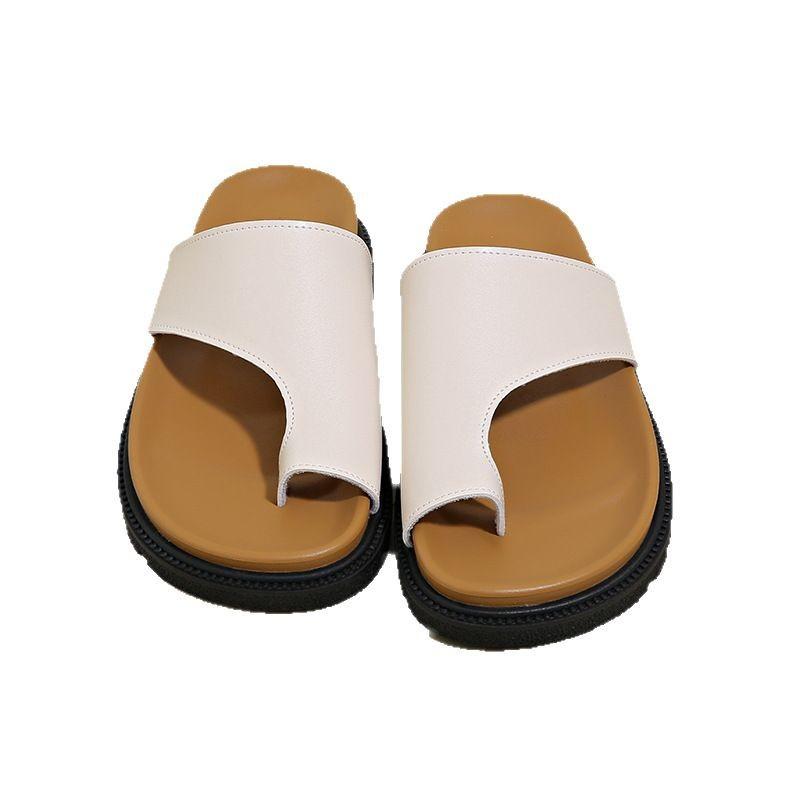 2025 European and American Large-size Set of Toe Girl Cool Slippers 35-43 Foreign Trade Summer New Thick-soled Outer Slippers
