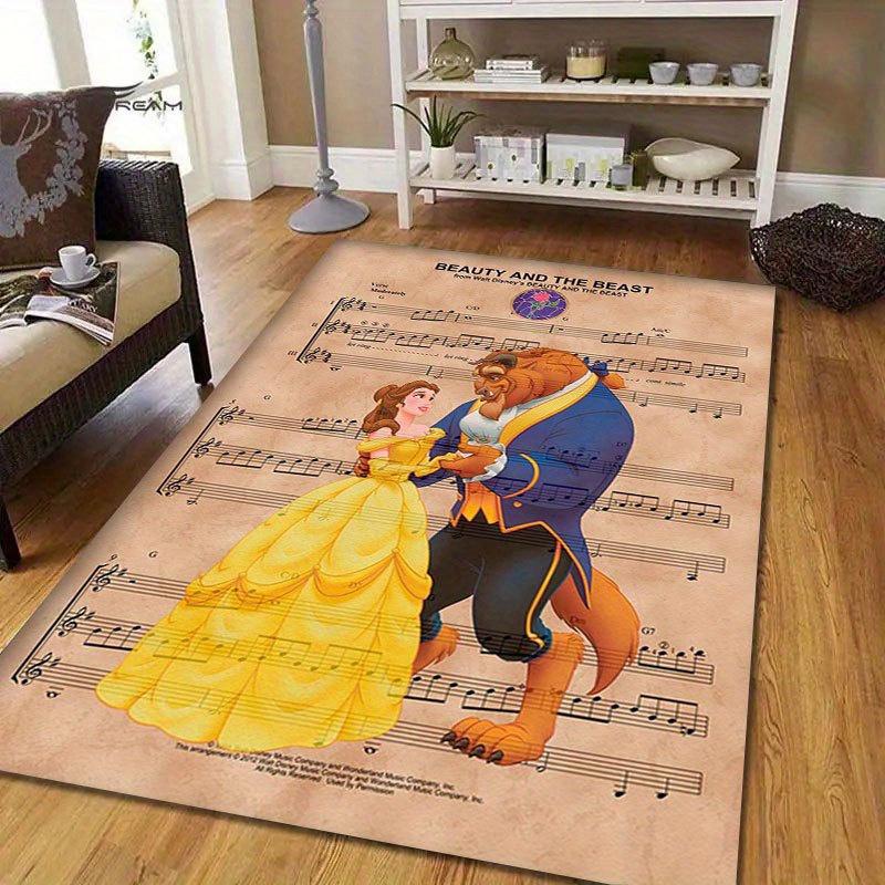 1pc beauty and the beast Pattern Carpet Area Rug Non slip Carpet Hand Washable Floor Mat Suitable For Living Room Bedroom Home Decor Room Decor