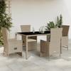 Vidaxl 5-Cz. Conjunto de Móveis de Jardim com Almofadas, Bege, Polirratan