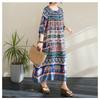 DIMANAF New 2026 Women Plus Size Summer Lady Vintage Long Dress Loose Oversize Maxi Floral Print Beach Sundress Clothing