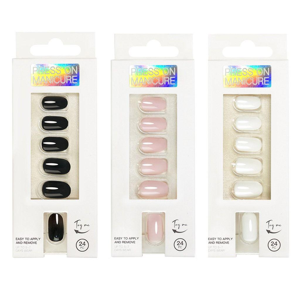 

24pcs/Box Wearable Fake Nails Full Cover Press On Nails Women Nail Tips Manicure Tool E225