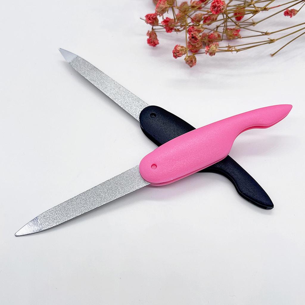 Stainless Steel Double-sided Frosted Nail File Polishing Tool Folding File Strip Sanding File