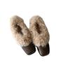 Sheepskin Word with Fish Mouth Sandals Women's 2025 New Summer Roman Thick Sole with Skirt High Heel Step On Shit Thick Heel