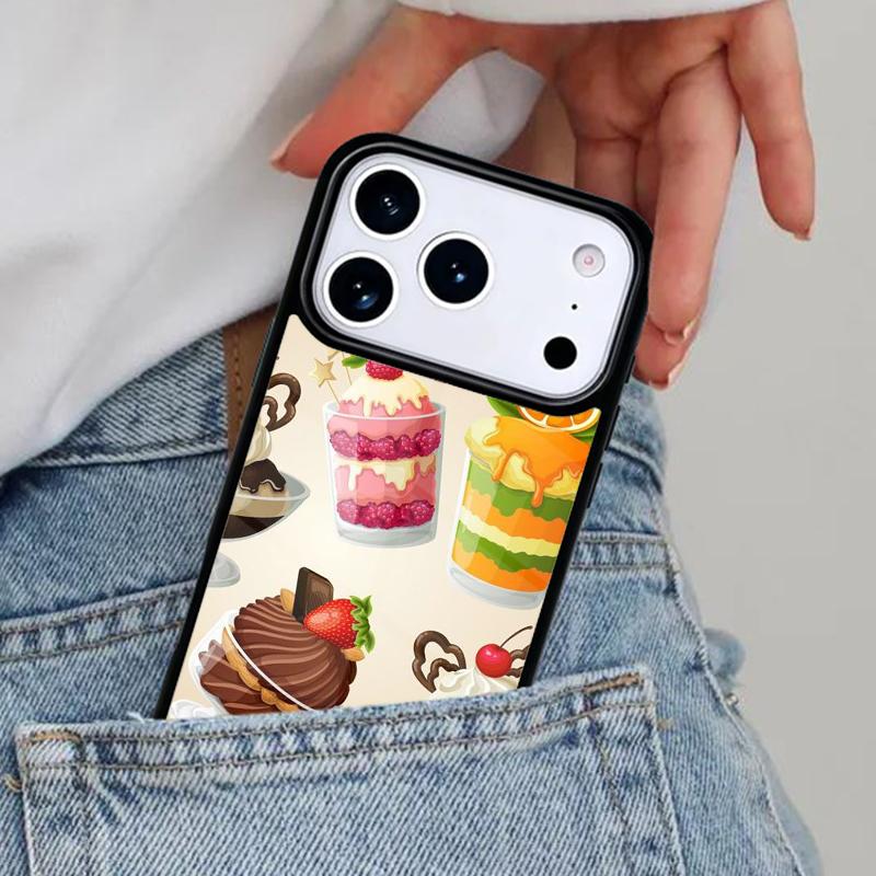 Cake Art Fancy Desert Phone Case for iPhone 16e 15 14 13 12 17 Pro Max Plus Air 17pro Cover Coque