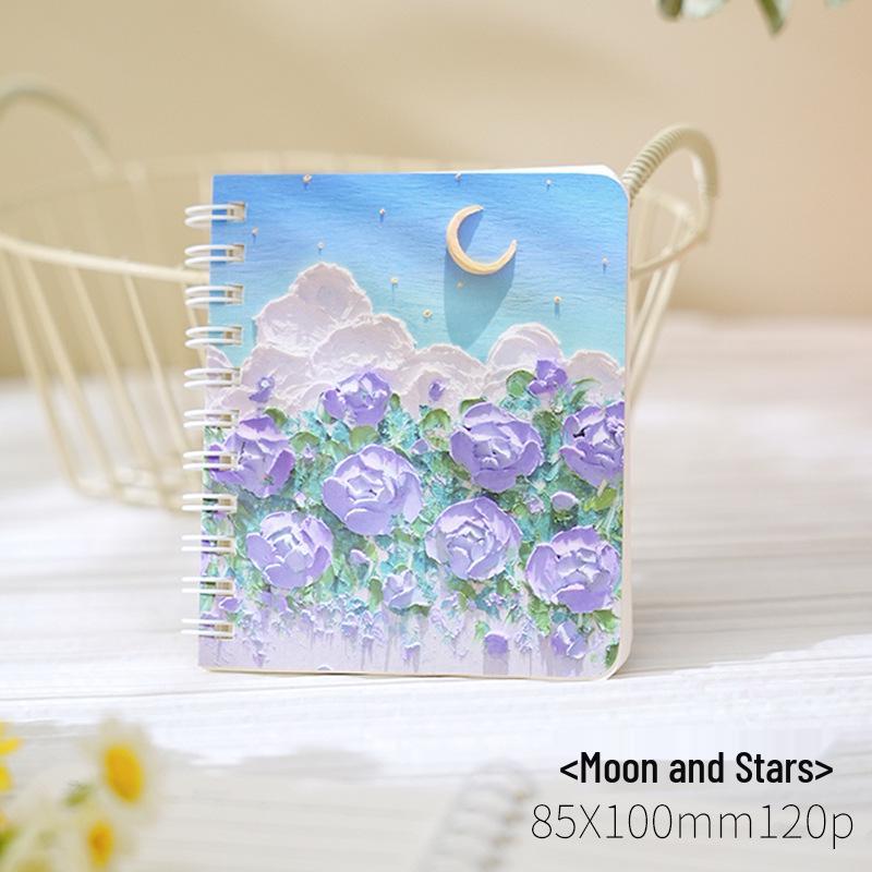 

Мечтательные блокноты на спирали А7, написанные маслом: Литературная серия «Свежесть» для студентов, 6 дизайнов