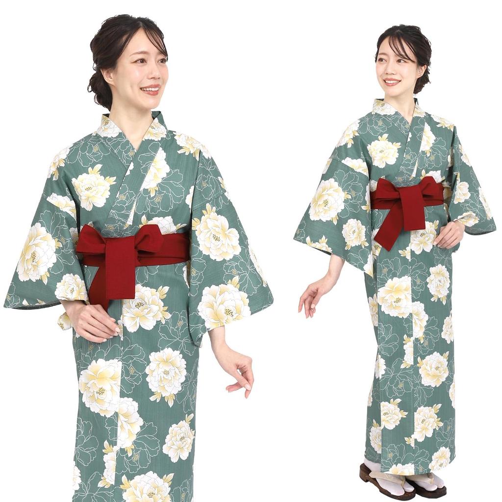 Linen Yukata for Ryokan Plus Suitable for Business and Hot Springs Size S [Fuuka] Women's (Single Piece) Style, Size, Use, Sleepwear, (Peony Poem),
