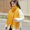 Imitation Cashmere Scarf Women's Autumn and Winter Solid Color Scarf Versatile Korean Style Women's Shawl High End White Scarf
