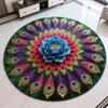 Special-shaped Peacock Carpet Soft Non-slip Peacock Mat 60x60cm/100x100cm Absorbent Bathroom Floor Mat