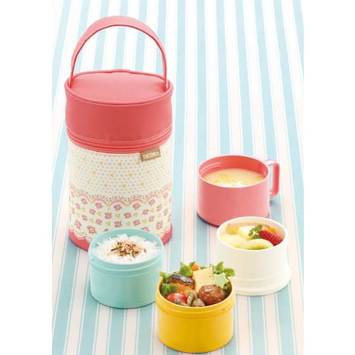 THERMOS Fresh Lunch Box, 3-Tier, 580ml, Coral Pink, DJL-580 CP