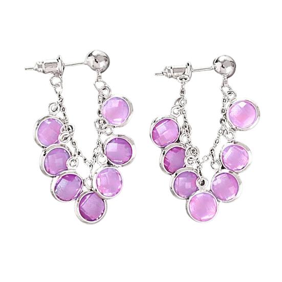 1 Pair Drop Earrings Bezel Setting Rhinestones Tassel Earrings Alloy Tassel Design Women