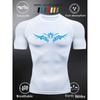 Men's Compression Shirt Quick Dry Neon Green Gym T-Shirt Blue Tribal Eyes Print Workout Sportswear