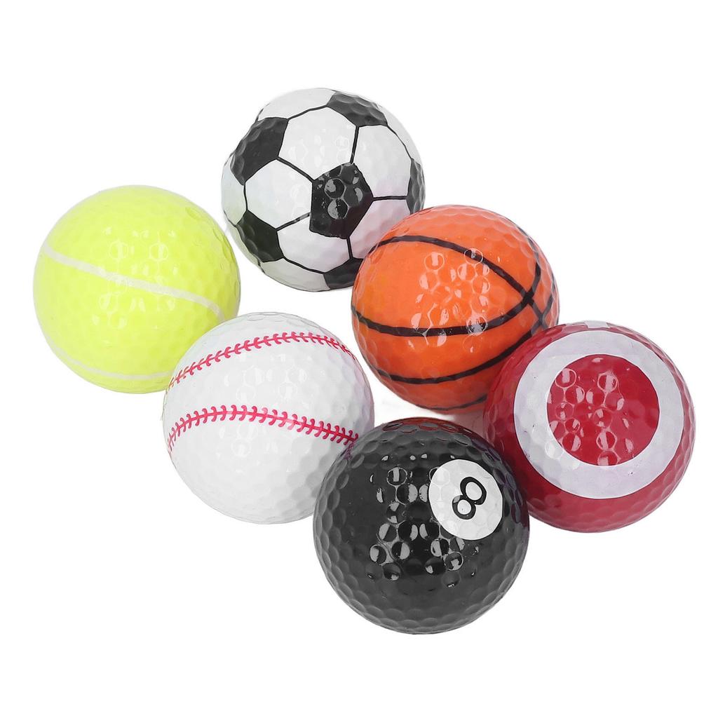 6pcs Golf Sports Training Balls Colorful Golf Practice Ball Gifts Set Various Balls Elements Novelty Golf Ball for Golf