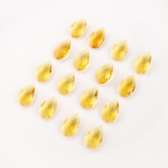 20Pcs Glass Water Drop Pendant Set 2mm Hole Size Clear Necklaces Bracelets Hair Stick Pendant DIY Jewelry Making Supplies