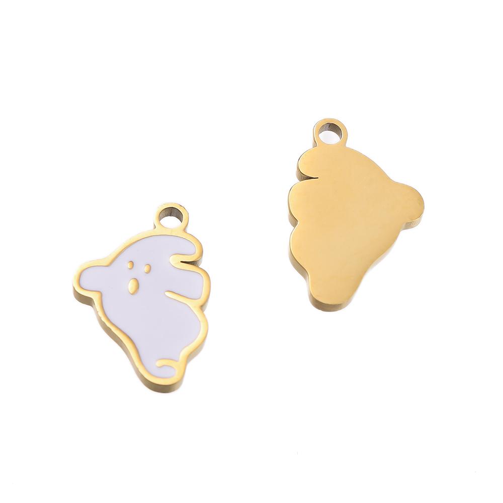 1pcs Stainless Steel Cartoon Halloween Enamel Charms Pumpkin Skeleton Ghost Bat Cat Pendants for DIY Jewelry Making Accessories