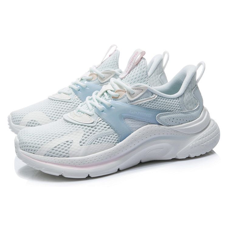 Li Ning Flow Cloud Non-Slip Wear-Resistant Low-Top Running Shoes Women Sneakers Light-Blue AGLR036-4
