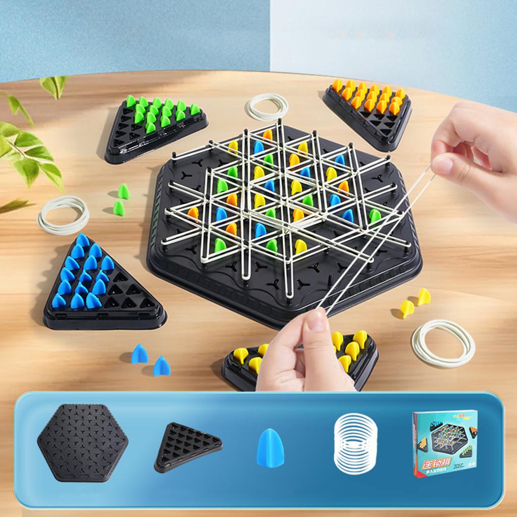 Geometry Chain Chess Game Rubber Band Strategy Toy Interactive Brain Teaser Educational Puzzle for Kids Adults