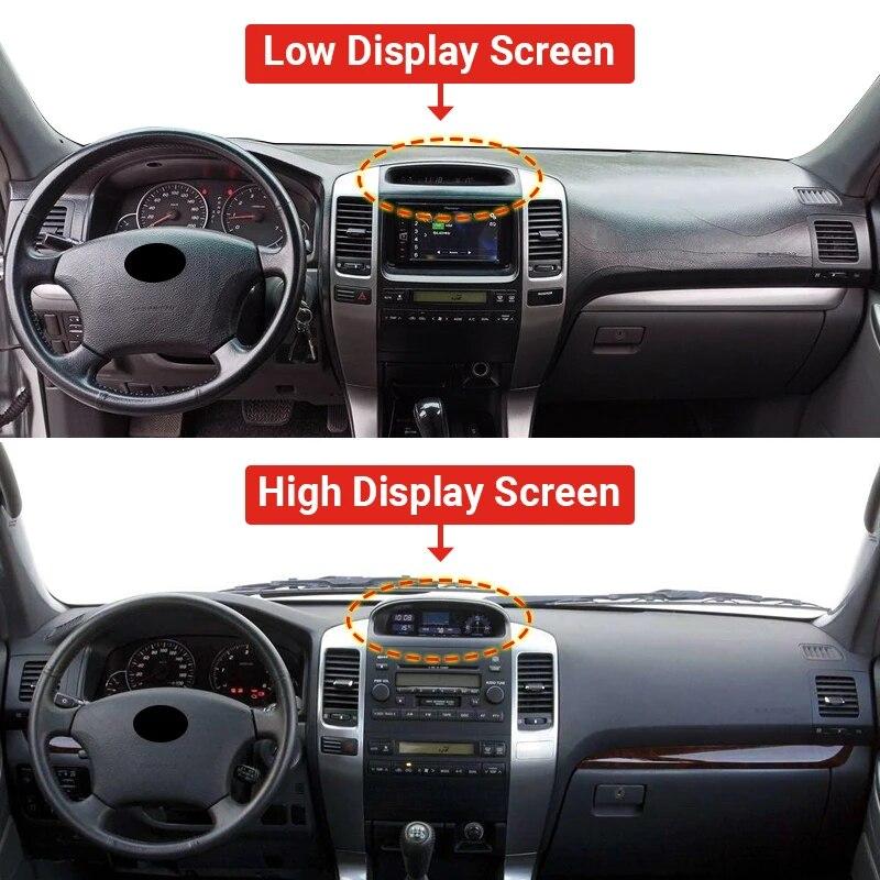 For Toyota Land Cruiser Prado 120 J120 2003-2006 2007 2008 2009 Bil Dashboard Deksel Unngå lyspute Anti-UV-tepper Sklisikker matte