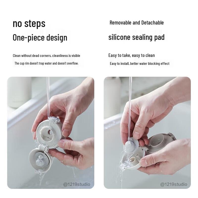 Buydeem Avtagbar Isolerad Mugg med Vikbart Lock