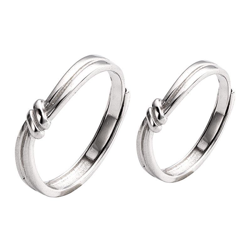 Inele Banyan Tree S925 pentru cupluri, lucioase, cu nod în cruce, pentru Ziua Îndrăgostiților